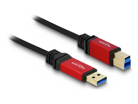 כבל USB 3.0 5Gbps Red metal תקע USB-B לתקע USB-A - delock.israel