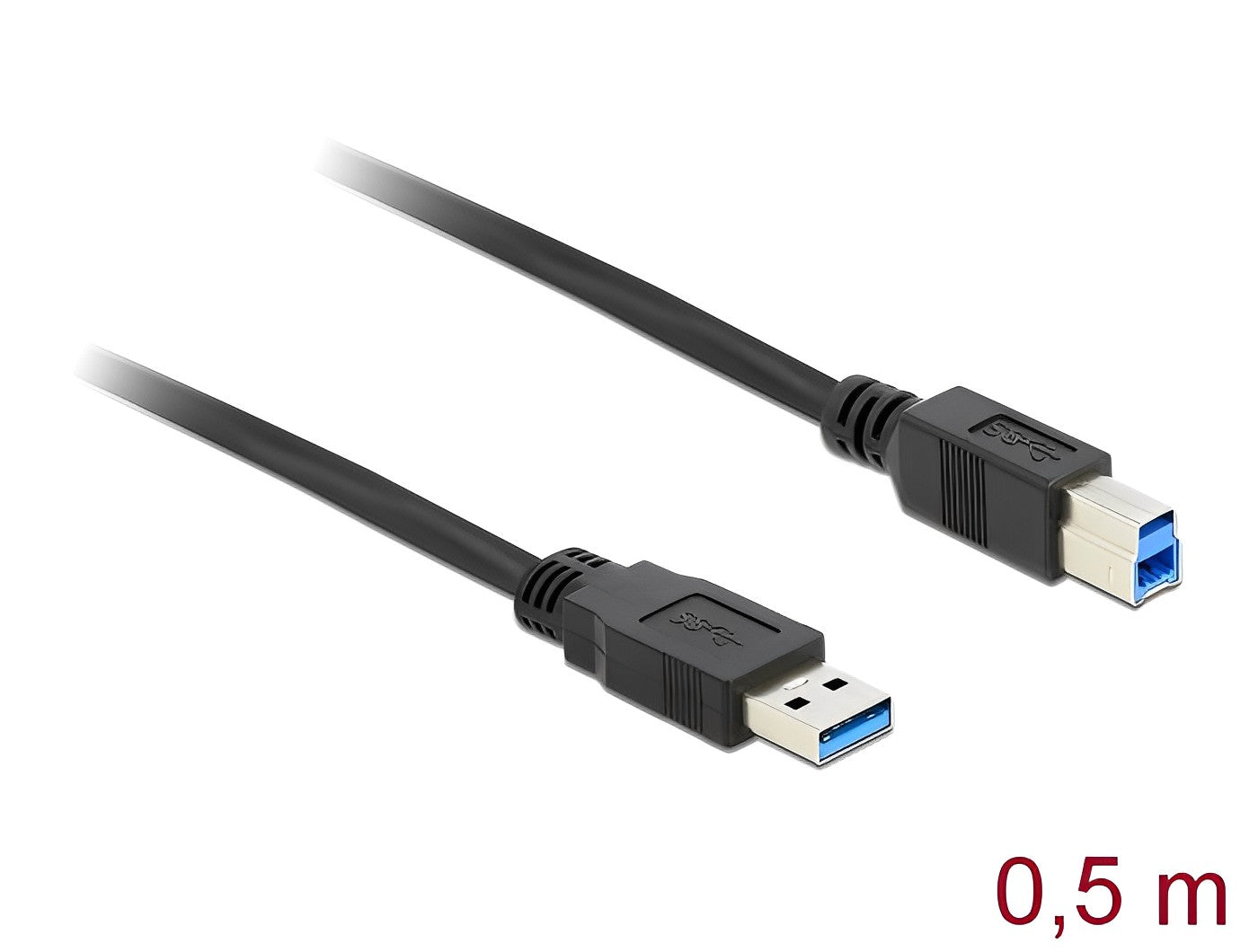 Delock Cable USB 3.0 Type-A male > USB 3.0 Type-B male 0.5 m black - delock.israel