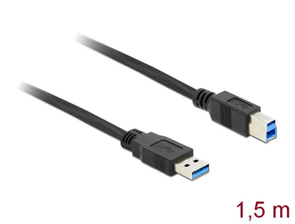 Delock Cable USB 3.0 Type-A male > USB 3.0 Type-B male 1.5 m black - delock.israel