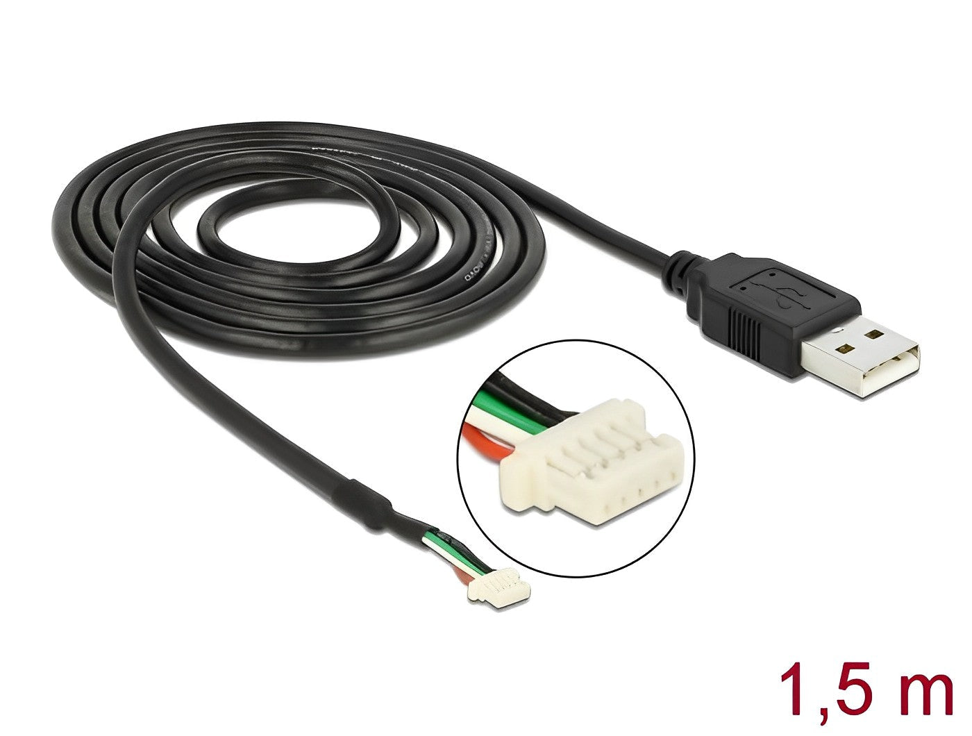 כבל מצלמות תקע USB-A 2.0 לתקע 5 פין SMT V1.9 אורך 1.5 מטר - delock.israel