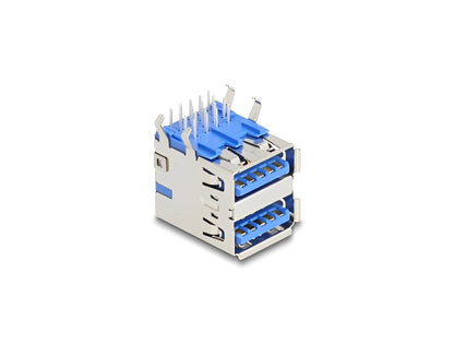 Delock USB 5 Gbps Type-A female double row 18 pin THT connector for through-hole mounting 90° angled 10 pieces - delock.israel