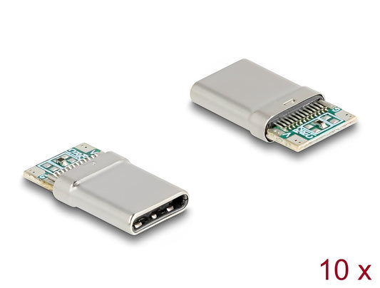 Delock USB 2.0 USB Type-C™ male 24 pin SMD connector for solder mounting 10 pieces - delock.israel
