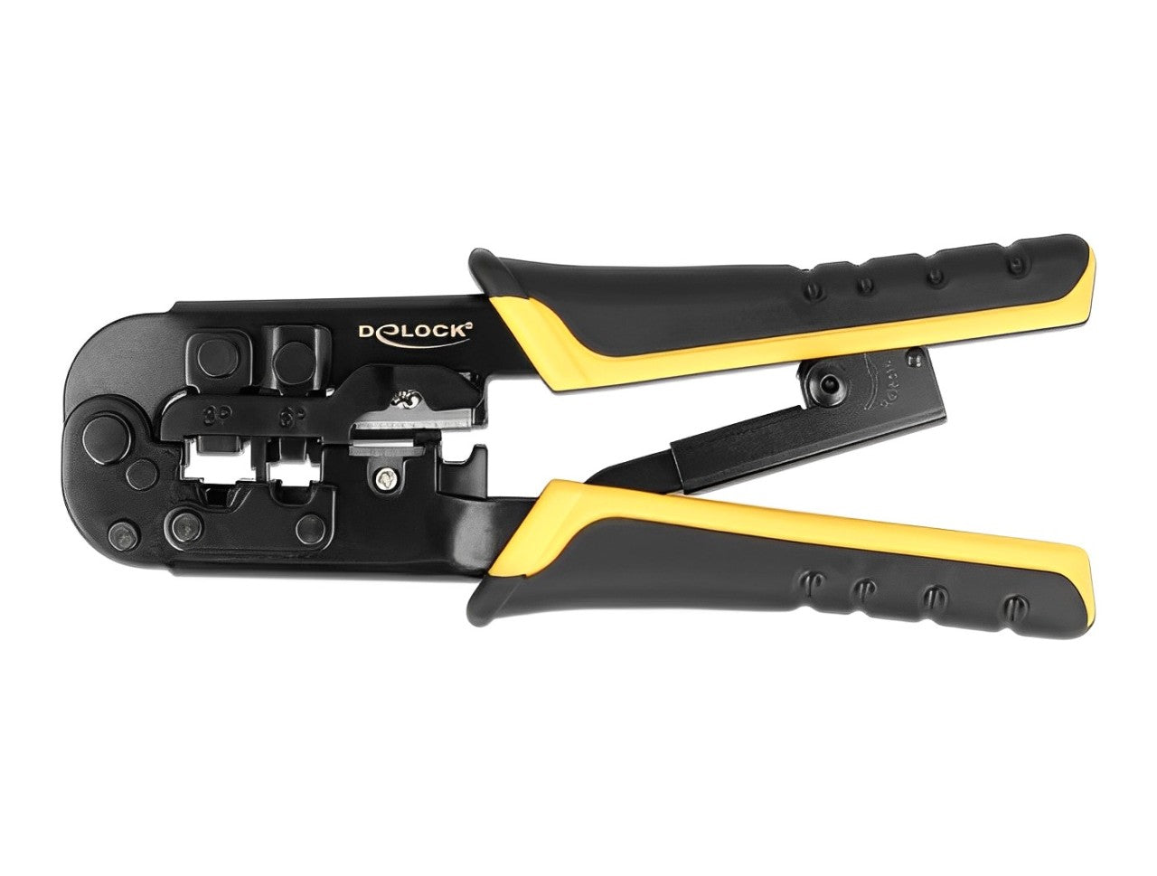 Delock Universal Crimping Tool with wire stripper for 8P (RJ45), 6P (RJ12/11) or 4P plugs - delock.israel