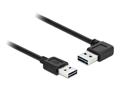 כבל EASY-USB 2.0 מבית Delock גרמניה מאפשר חיבור בין מכשיר עם מחבר USB-A למחשב אישי או נייד עם חיבור USB-A פנוי