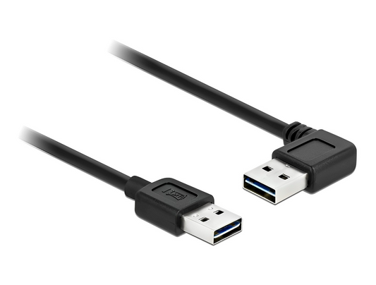 כבל EASY-USB 2.0 מבית Delock גרמניה מאפשר חיבור בין מכשיר עם מחבר USB-A למחשב אישי או נייד עם חיבור USB-A פנוי