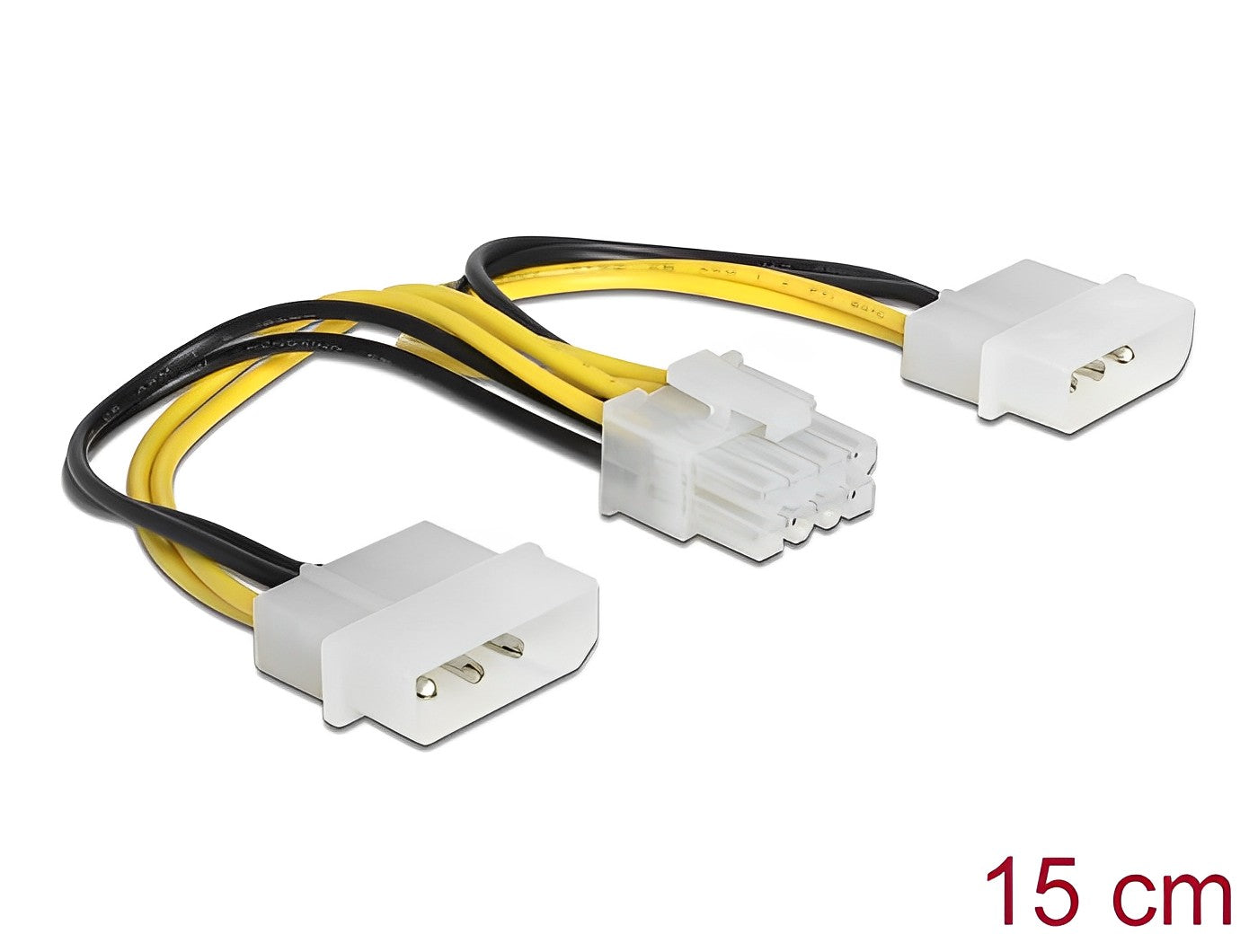 Delock Power cable 2 x 4 pin Molex male > 8 pin EPS male 15 cm - delock.israel