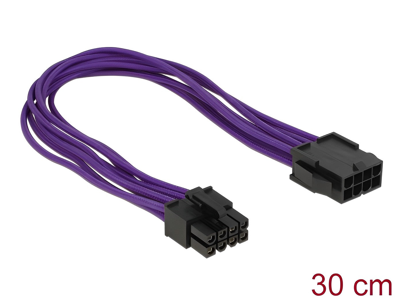 Delock Extension Power cable 8 pin EPS male > 8 pin EPS female textile shielding purple - delock.israel