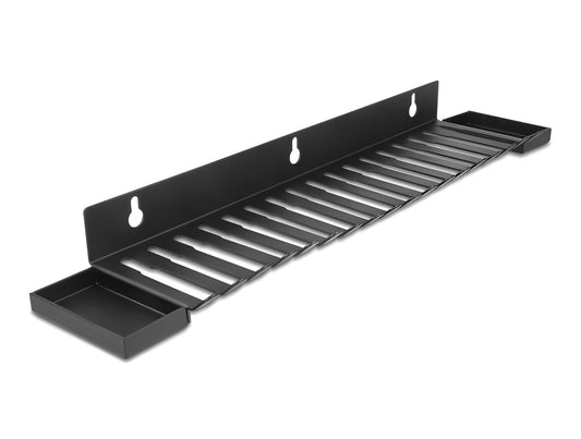 Delock Cable Holder 401 x 71 mm for wall mounting with two storage compartments black - delock.israel