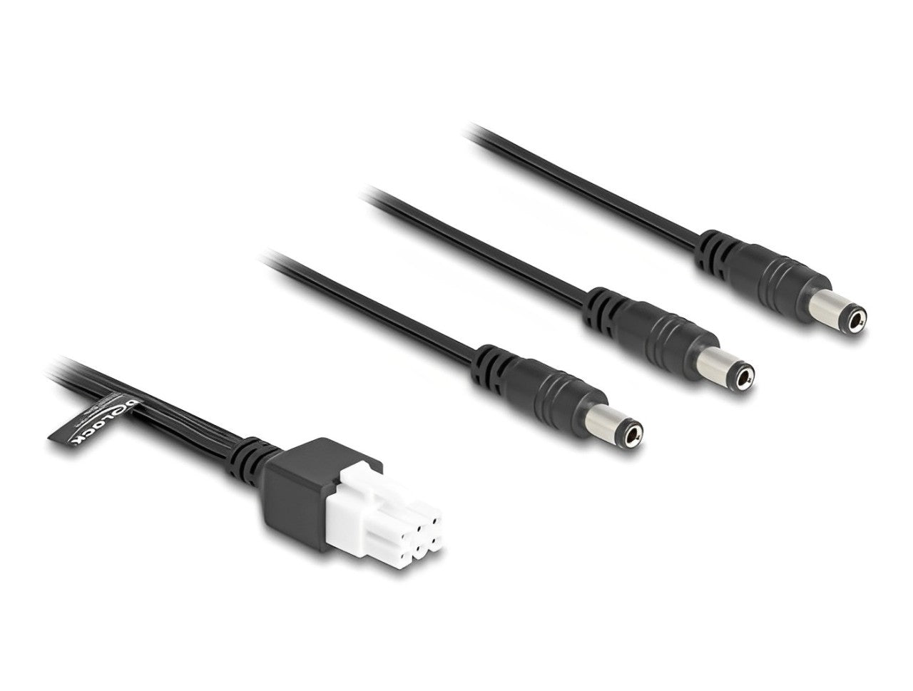 Delock Cable Mini-Fit 4.2 mm 6 pin male to 3 x DC 5.5 x 2.5 mm male 1 m black - delock.israel