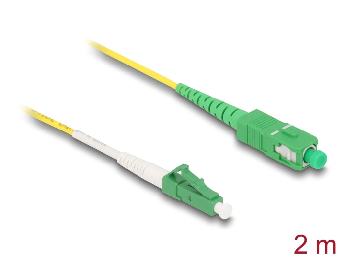 Delock Cable Optical Fibre LC-APC to SC-APC Simplex Singlemode OS2 2 m - delock.israel