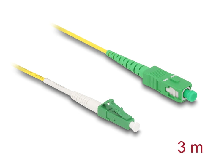 Delock Cable Optical Fibre LC-APC to SC-APC Simplex Singlemode OS2 3 m - delock.israel