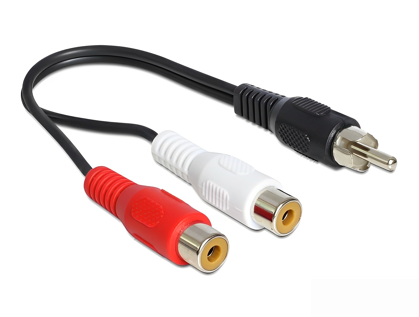 כבל אודיו RCA x 2 נקבה לתקע RCA אורך 0.2 מטר - delock.israel