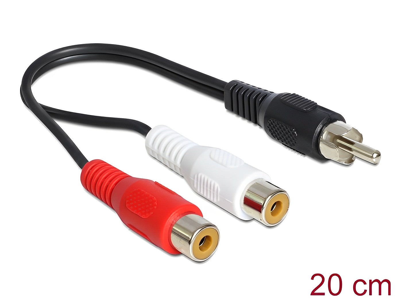 כבל אודיו RCA x 2 נקבה לתקע RCA אורך 0.2 מטר - delock.israel