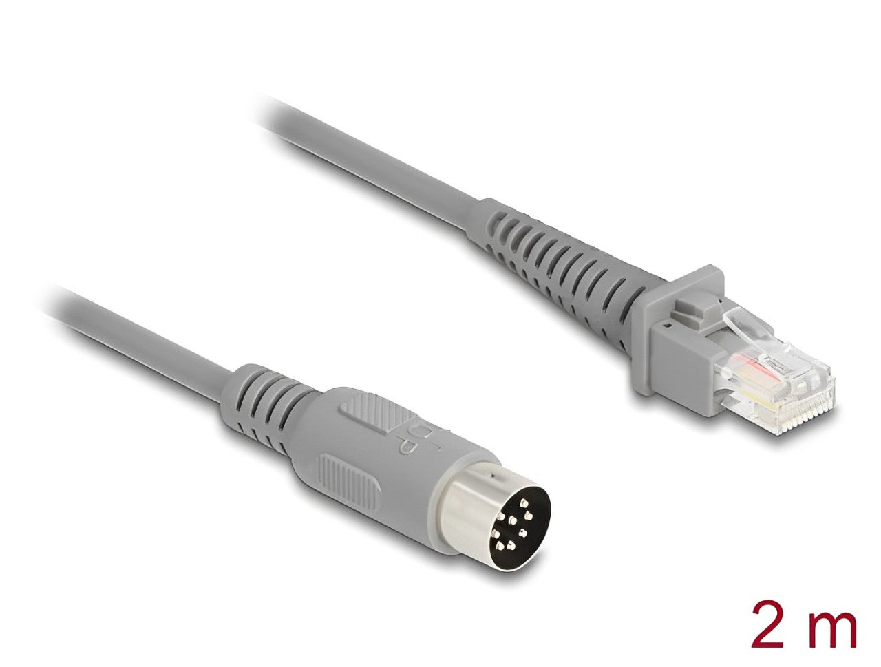 Delock Cable RJ50 male to DIN 8 pin male 2 m grey - delock.israel