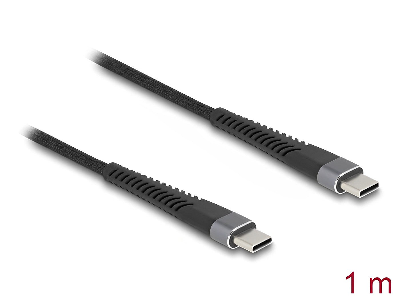 Delock USB 2.0 Cable USB Type-C™ male to male with extended bend protection 60 W 1 m - delock.israel