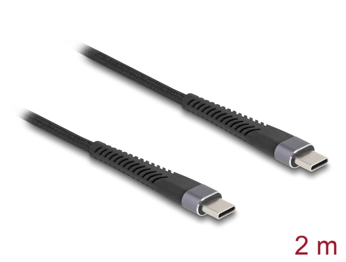 Delock USB 2.0 Cable USB Type-C™ male to male with extended bend protection 60 W 2 m - delock.israel