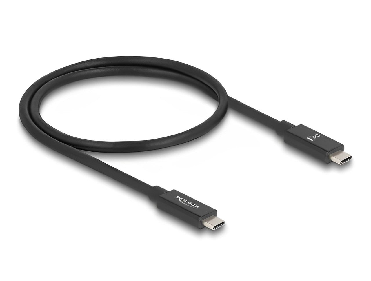 Delock USB 80 Gbps Cable USB Type-C™ male to male 16K 60 Hz PD 3.1 240 W E-Marker coaxial 0.5 m black - delock.israel