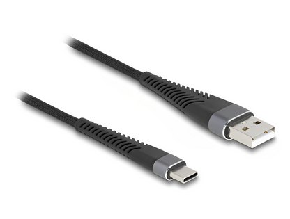 Delock USB 2.0 Cable USB Type-A male to USB Type-C™ male with extended bend protection - delock.israel