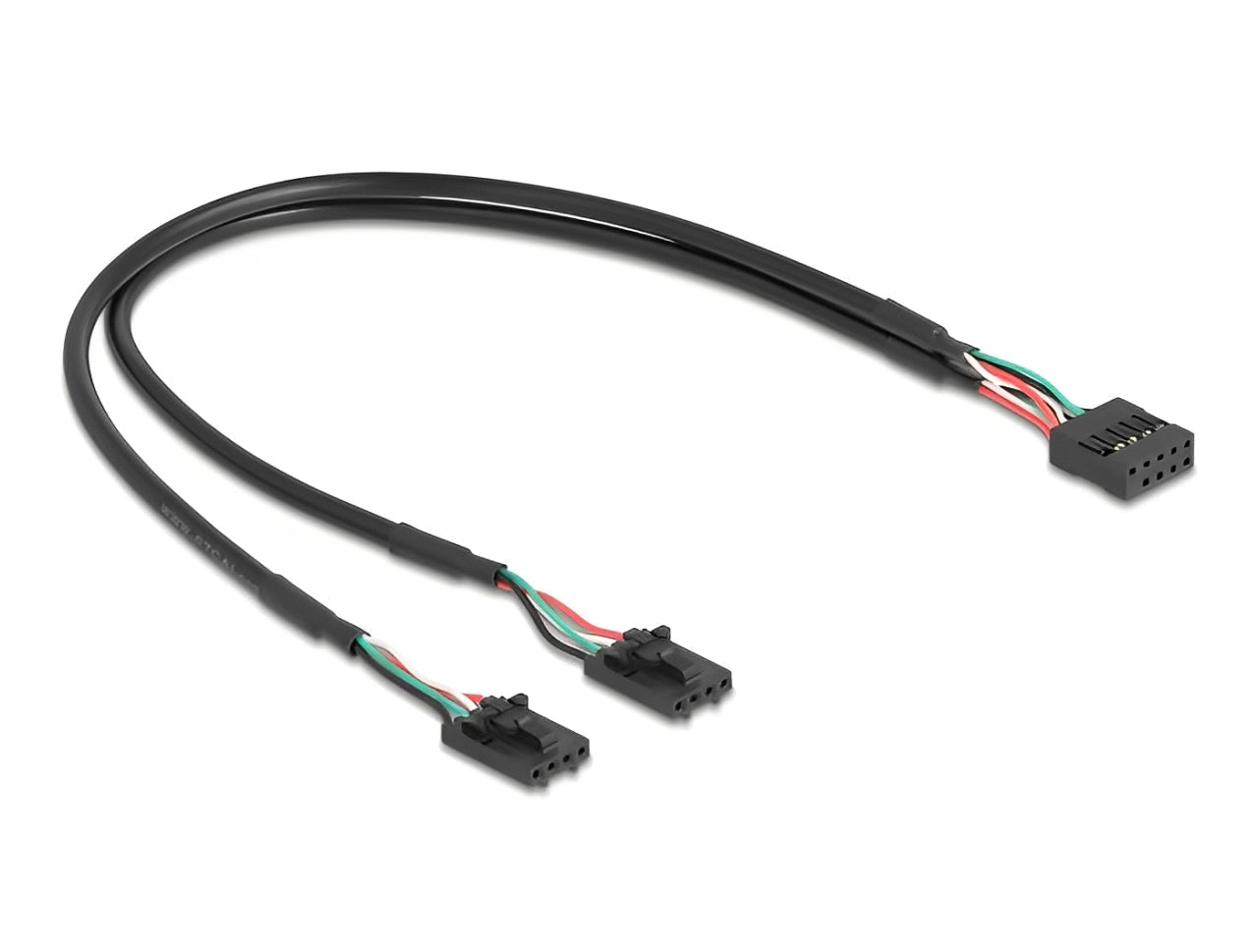 כבל USB 2.0 מבית Delock גרמניה מאפשר חיבור בין שני מחברי USB 2.0 פנימיים מסוג pin header בתצורת 10 ו-4 פינים ובמרווח של 2.54 מ"מ