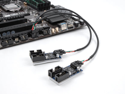 כבל USB 2.0 מבית Delock גרמניה מאפשר חיבור בין שני מחברי USB 2.0 פנימיים מסוג pin header בתצורת 10 ו-4 פינים ובמרווח של 2.54 מ"מ