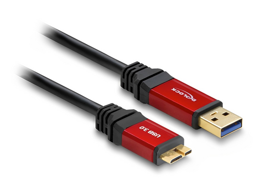 כבל USB 3.0 5Gbps Red metal תקע USB Micro-B לתקע USB-A - delock.israel