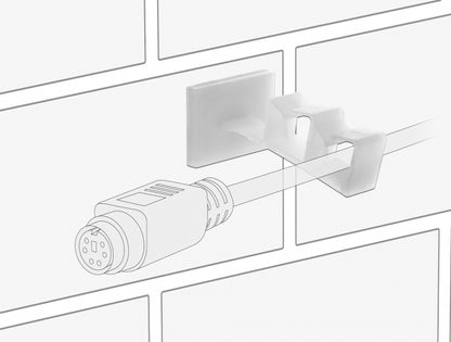 Delock Cable holder with 2 feed-through self-adhesive natural - delock.israel