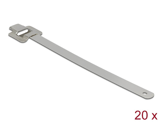 Delock Cable tie stainless steel reusable with folding clasp 20 pieces - delock.israel