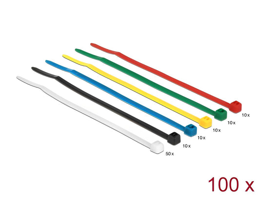 Delock Cable ties coloured L 100 x W 2.5 mm 100 pieces - delock.israel