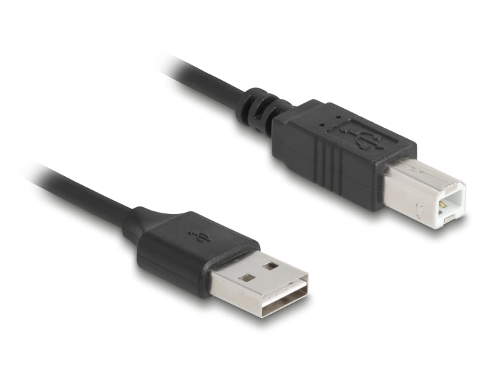 כבל מסולסל EASY-USB 2.0 מבית Delock גרמניה מאפשר חיבור בין מכשיר עם מחבר USB-B למחשב אישי או נייד עם חיבור USB-A פנוי - delock.israel