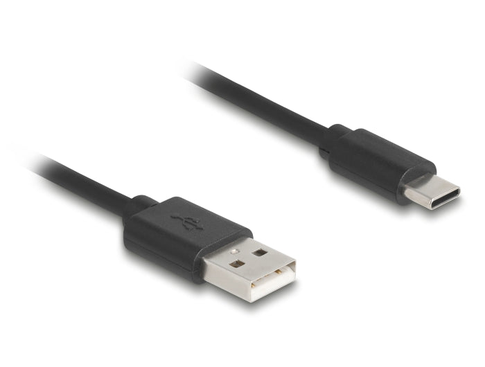 כבל מסולסל USB 2.0 מבית Delock גרמניה מאפשר חיבור בין מכשיר עם מחבר USB-C למחשב אישי או נייד עם חיבור USB-A פנוי - delock.israel