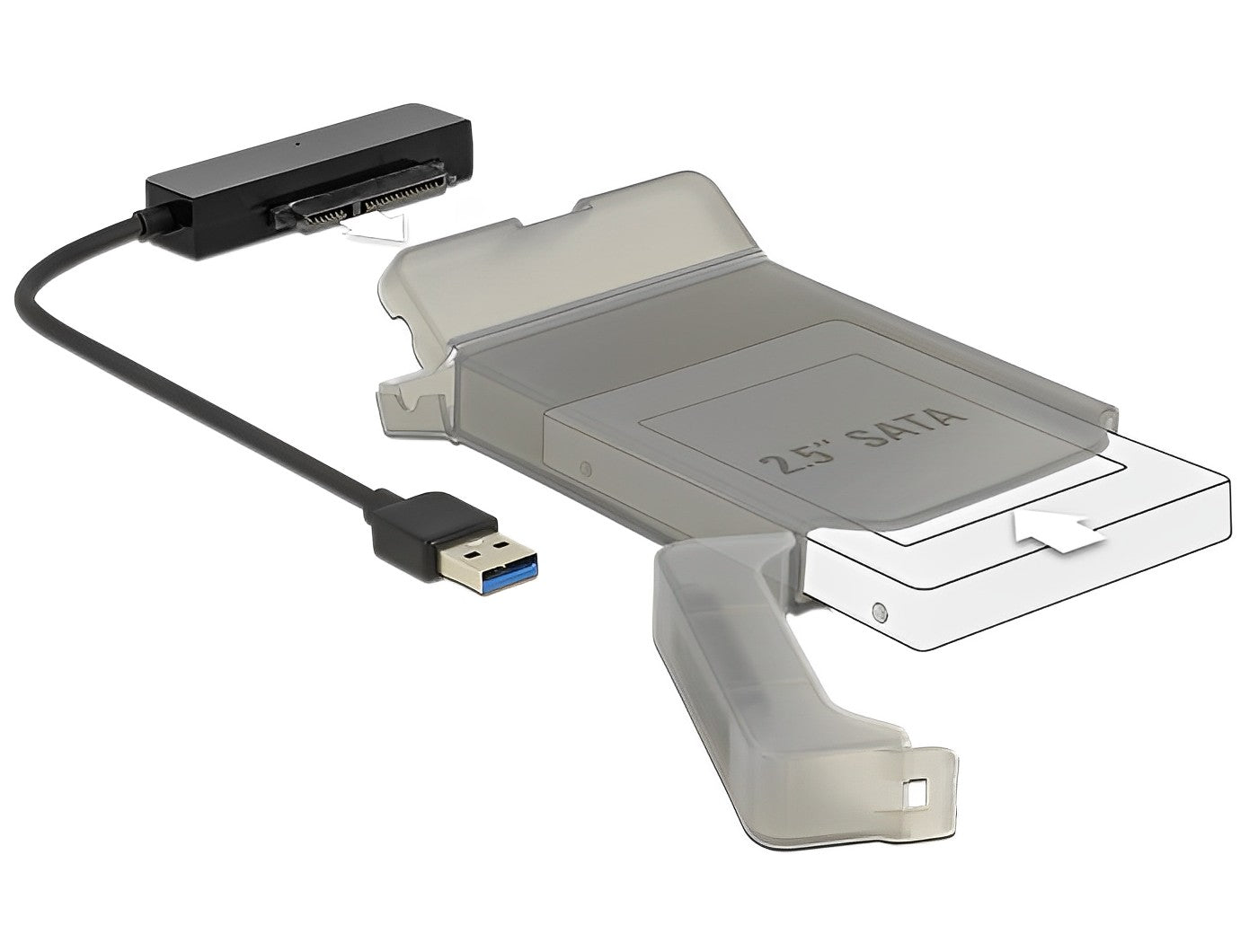 ממיר USB-3.0 עבור כונן דיסק 2.5″SATA HDD/SSD 4TB עם כיסוי הגנה - delock.israel
