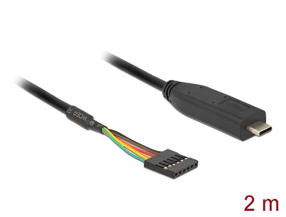 ממיר USB-C זכר ל- LVTTL מחבר 6 פינים צ'יפ FTDI - delock.israel