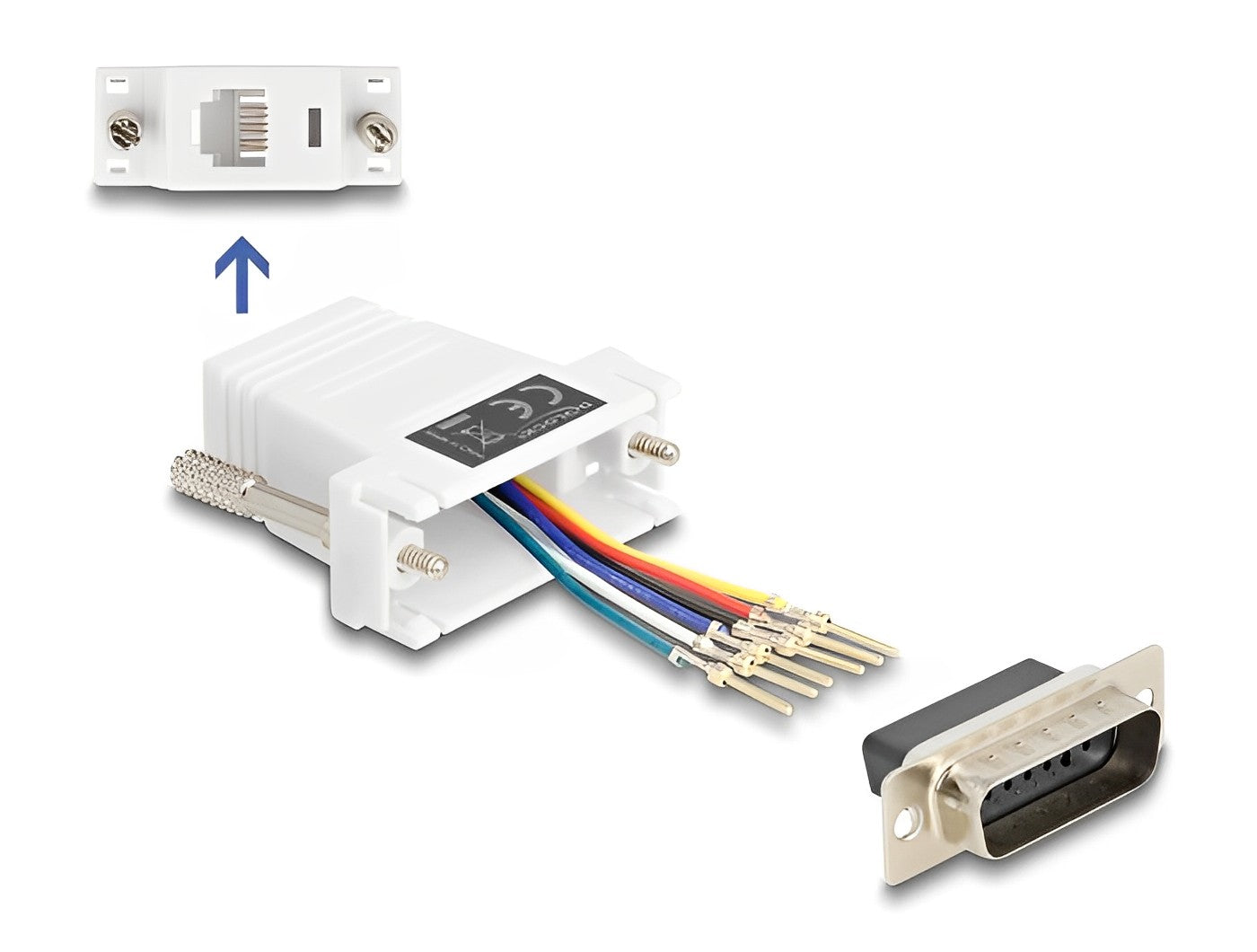 Delock D-Sub 15 pin male to RJ12 female Assembly Kit white- delock.israel