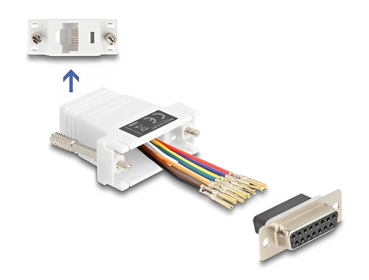 Delock D-Sub 15 pin female to RJ45 female Assembly Kit-delock.israel