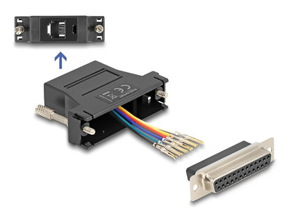 Delock D-Sub 25 pin female to RJ12 female Assembly Kit-_delock.israel