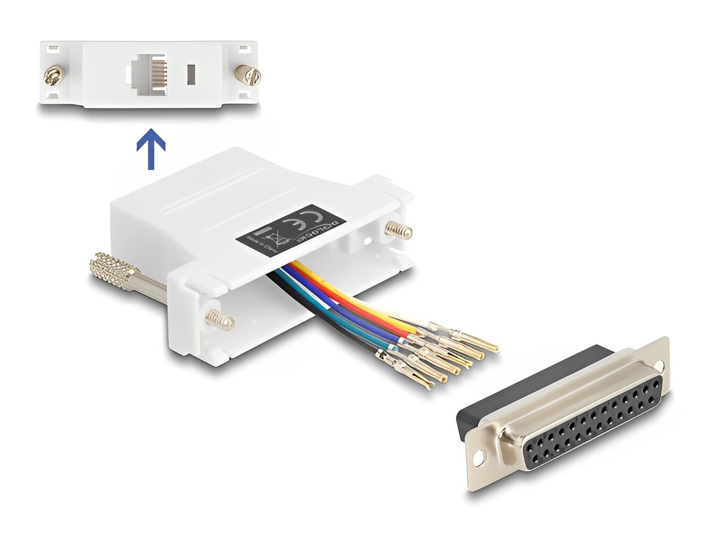 Delock D-Sub 25 pin female to RJ12 female Assembly Kit white-_delock.israel