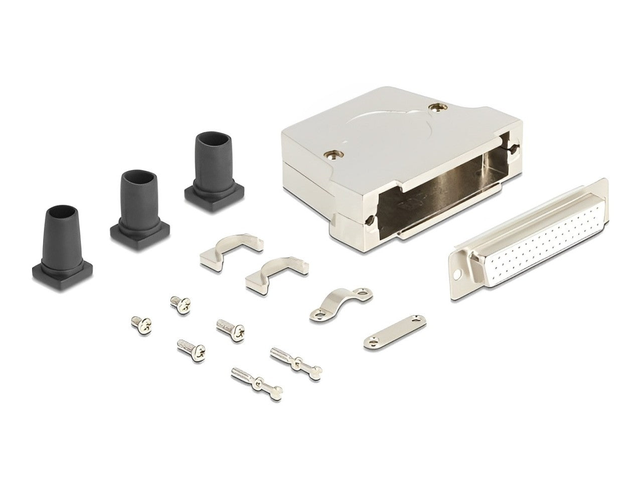 Delock Sub-D connector housing 50 pin metal including female connector and mounting material - delock.israel