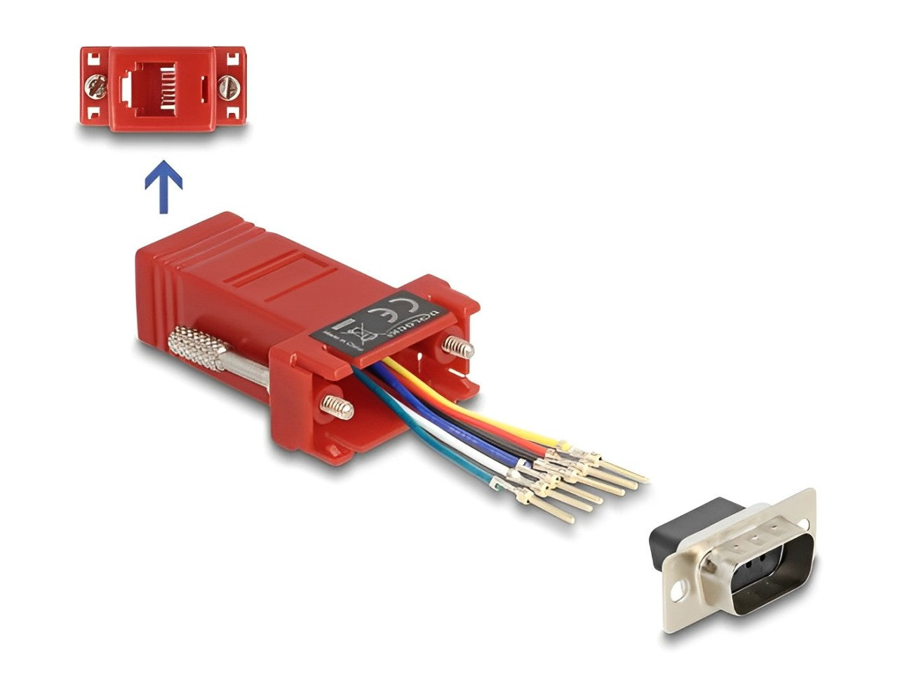 Delock D-Sub 9 pin male to RJ12 female Assembly Kit red- delock.israel