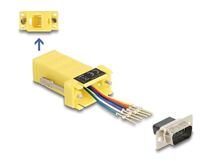 Delock D-Sub 9 pin male to RJ12 female Assembly Kit yellow- delock.israel