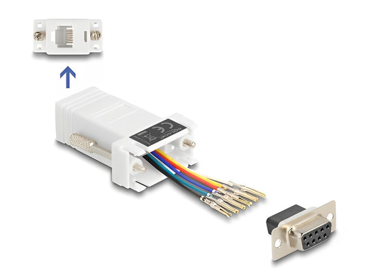 Delock D-Sub 9 pin female to RJ12 female Assembly Kit white- delock.israel