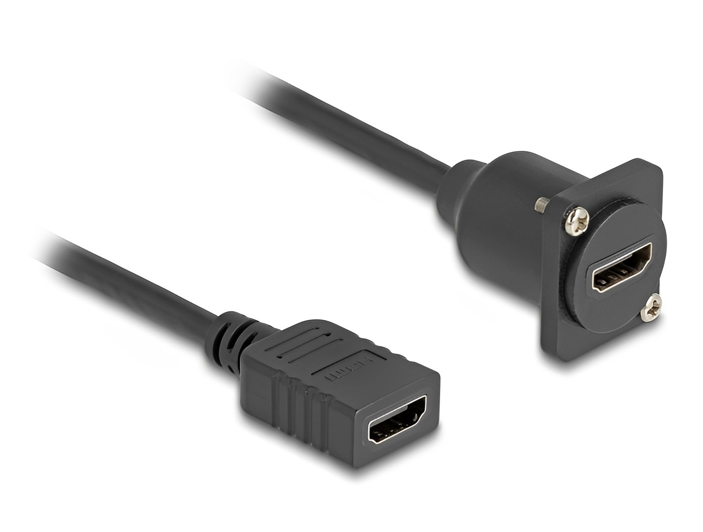 כבל HDMI 4K HDR נ/נ להתקנה בפאנל מסדרה D אורך 20 ס"מ - delock.israel