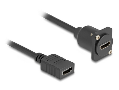 כבל HDMI 4K HDR נ/נ להתקנה בפאנל מסדרה D אורך 20 ס"מ - delock.israel