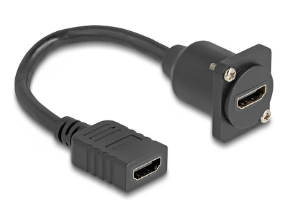 כבל HDMI 4K HDR נ/נ להתקנה בפאנל מסדרה D אורך 20 ס"מ - delock.israel