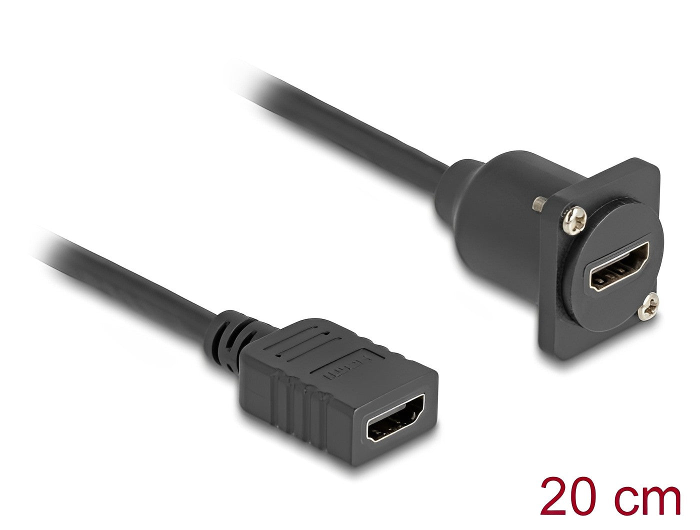 כבל HDMI 4K HDR נ/נ להתקנה בפאנל מסדרה D אורך 20 ס"מ - delock.israel