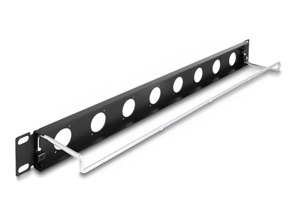 Delock 19″ D-Type Patch Panel with strain relief 8 port 1U black - delock.israel