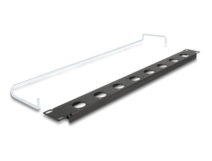 Delock 19″ D-Type Patch Panel with strain relief 8 port 1U black - delock.israel