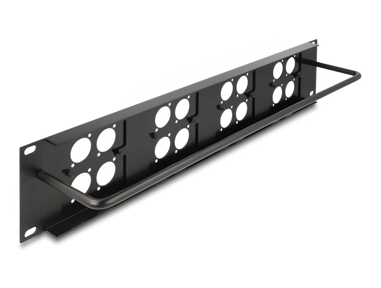 Delock D-Type 19″ Patch Panel with 4 D-Type plates 86 x 86 mm and 4 ports 2U black - delock.israel