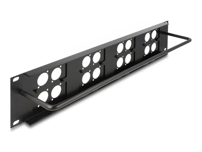 Delock D-Type 19″ Patch Panel with 4 D-Type plates 86 x 86 mm and 4 ports 2U black - delock.israel