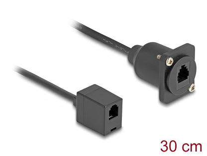 כבל טלפון RJ10 נ/נ להתקנה בפאנל מסדרה D אורך 30 ס"מ - delock.israel