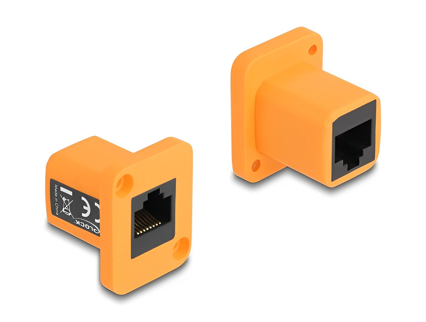 מחבר RJ45 נ/נ להתקנה בפאנל מסדרה D - delock.israel